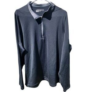 Nike Golf Dri-Fit 1/4 Zip Pullover Mens XL Black Co. Logo Activewear Long Sleeve